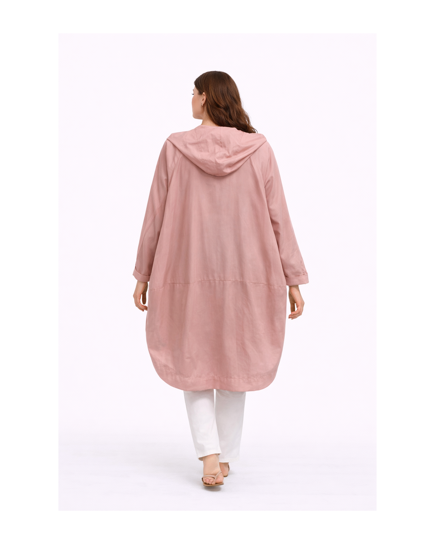 Oversized Καπαρντίνα με Κουκούλα σε Χαλαρή Γραμμή