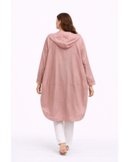 Oversized Καπαρντίνα με Κουκούλα σε Χαλαρή Γραμμή
