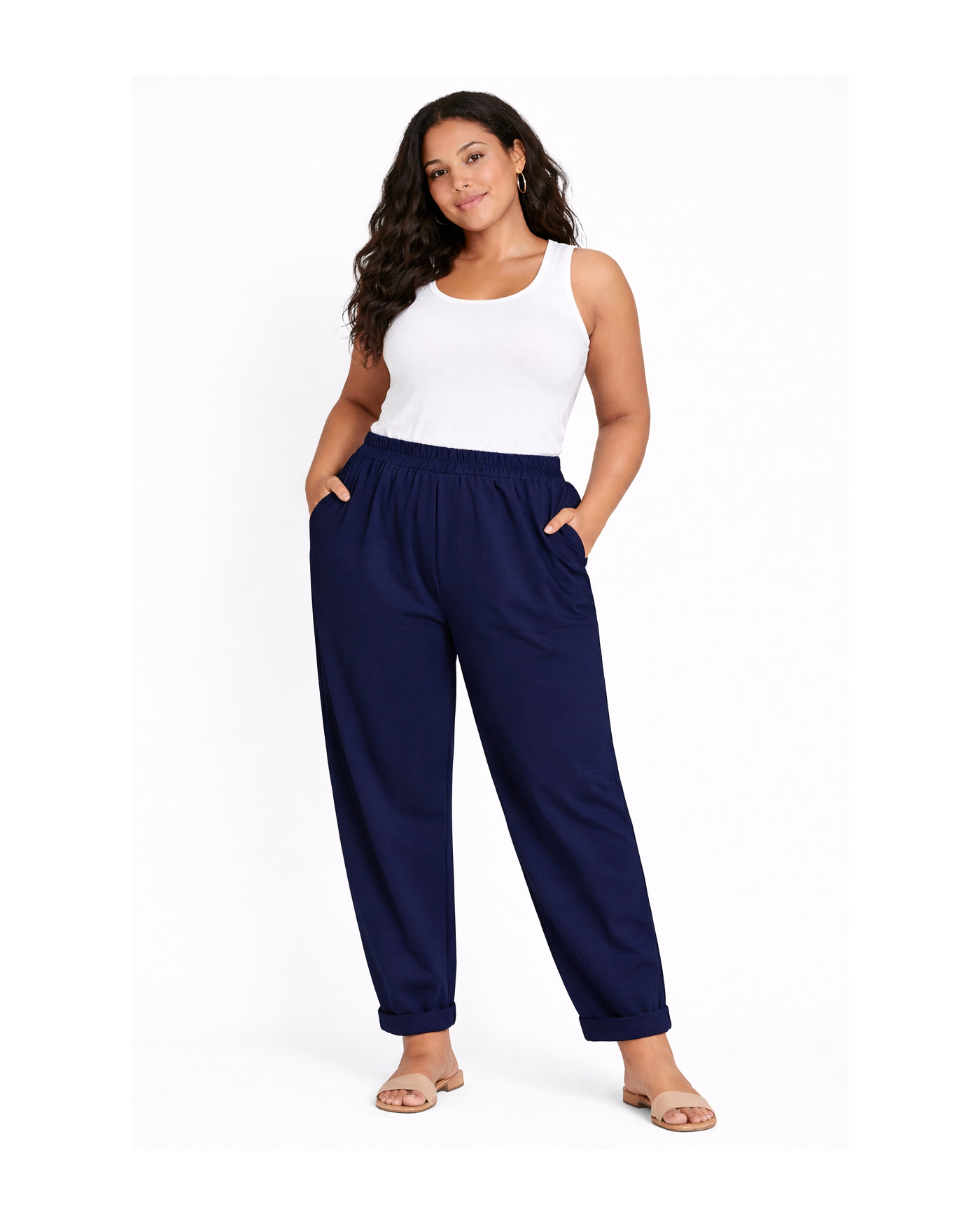 Ελαστικό Παντελόνι με Λάστιχο στη Μέση & Τσέπες – Διαθέσιμο σε 3 Χρώματα