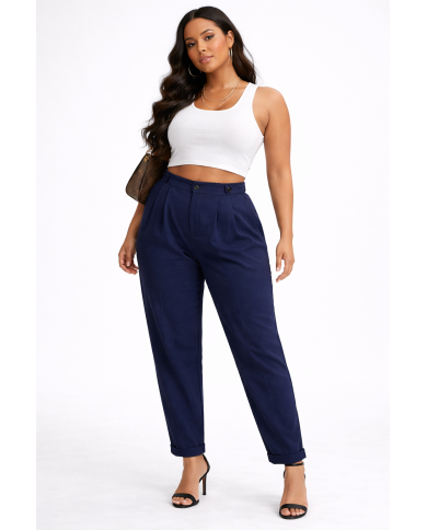 Παντελόνι με Πιέτες & Διακοσμητικά Κουμπιά – Ίσια Γραμμή | Elegant Collection