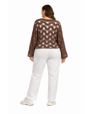 Boho Crochet Πλεκτή Μπλούζα με Κυματιστό Σχέδιο