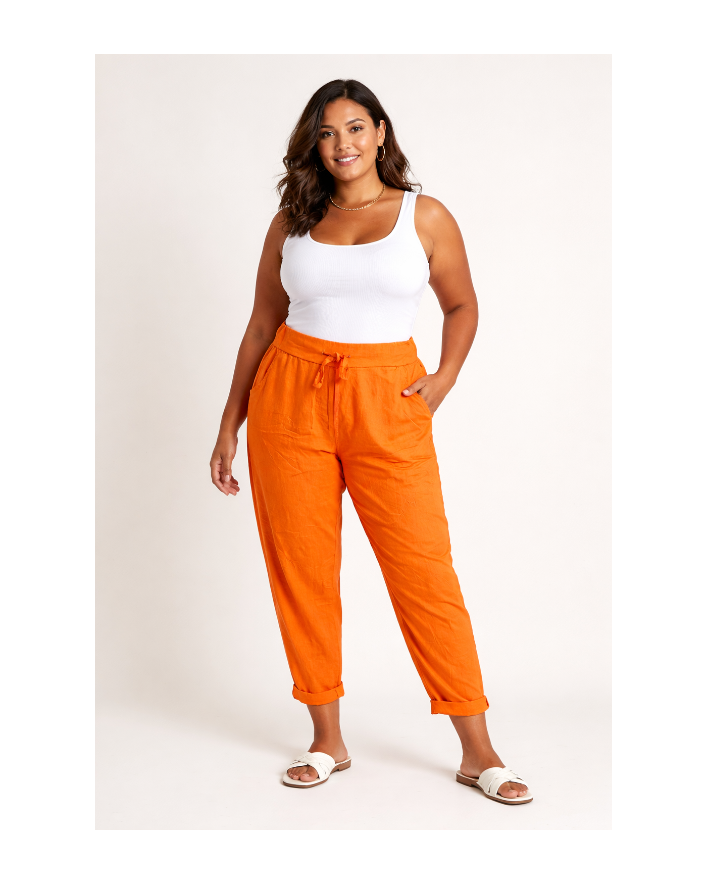 Παντελόνι με Λάστιχο στη Μέση και Πλαϊνές Τσέπες