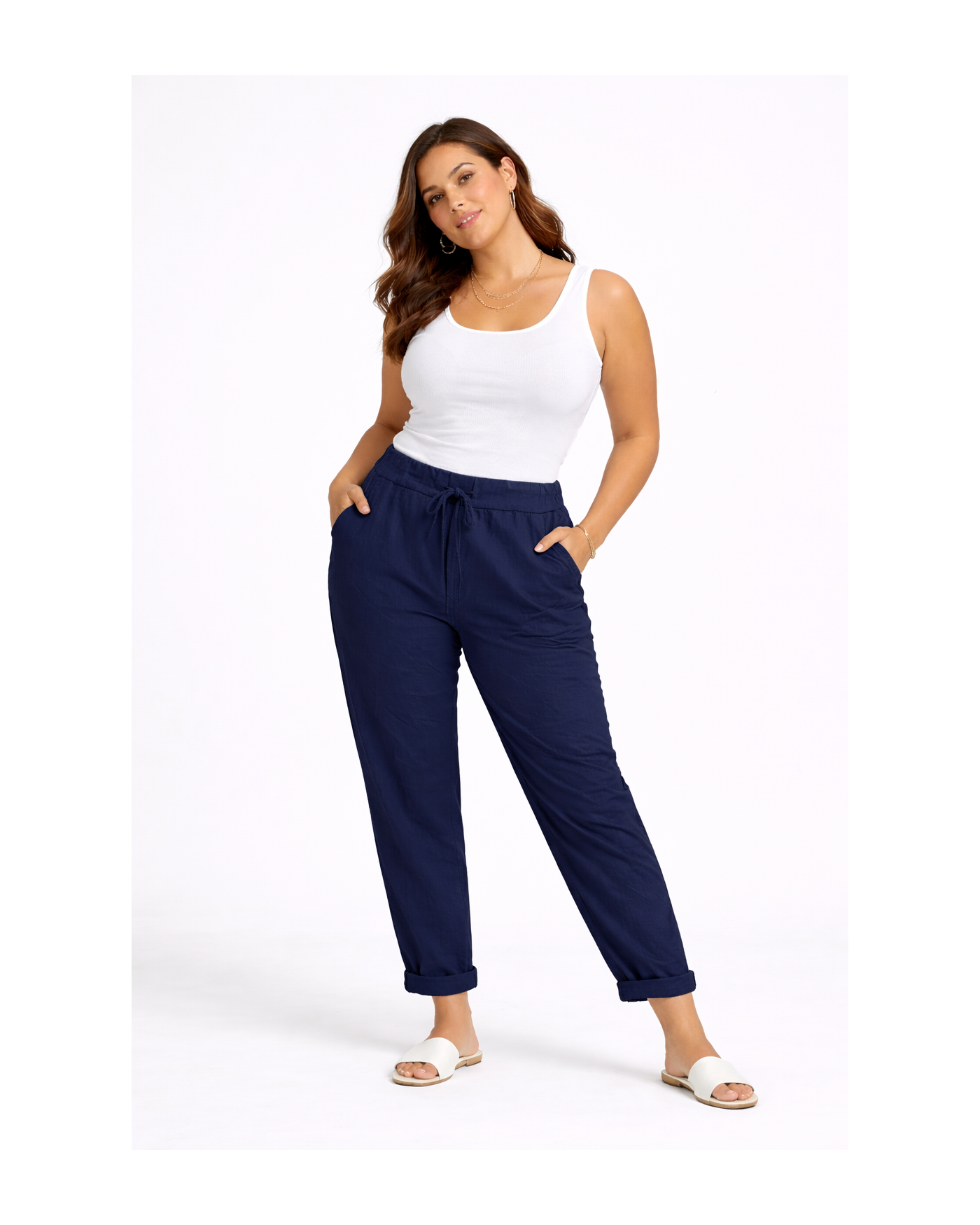 Παντελόνι με Λάστιχο στη Μέση και Πλαϊνές Τσέπες