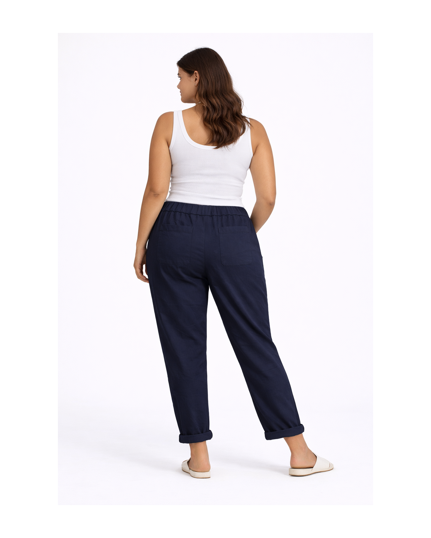 Παντελόνι με Λάστιχο στη Μέση και Πλαϊνές Τσέπες