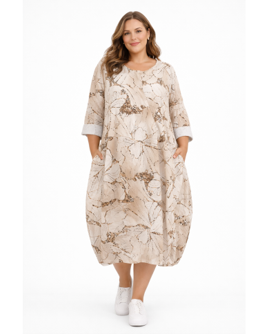 Φόρεμα Floral  με Διακριτικό Animal Print