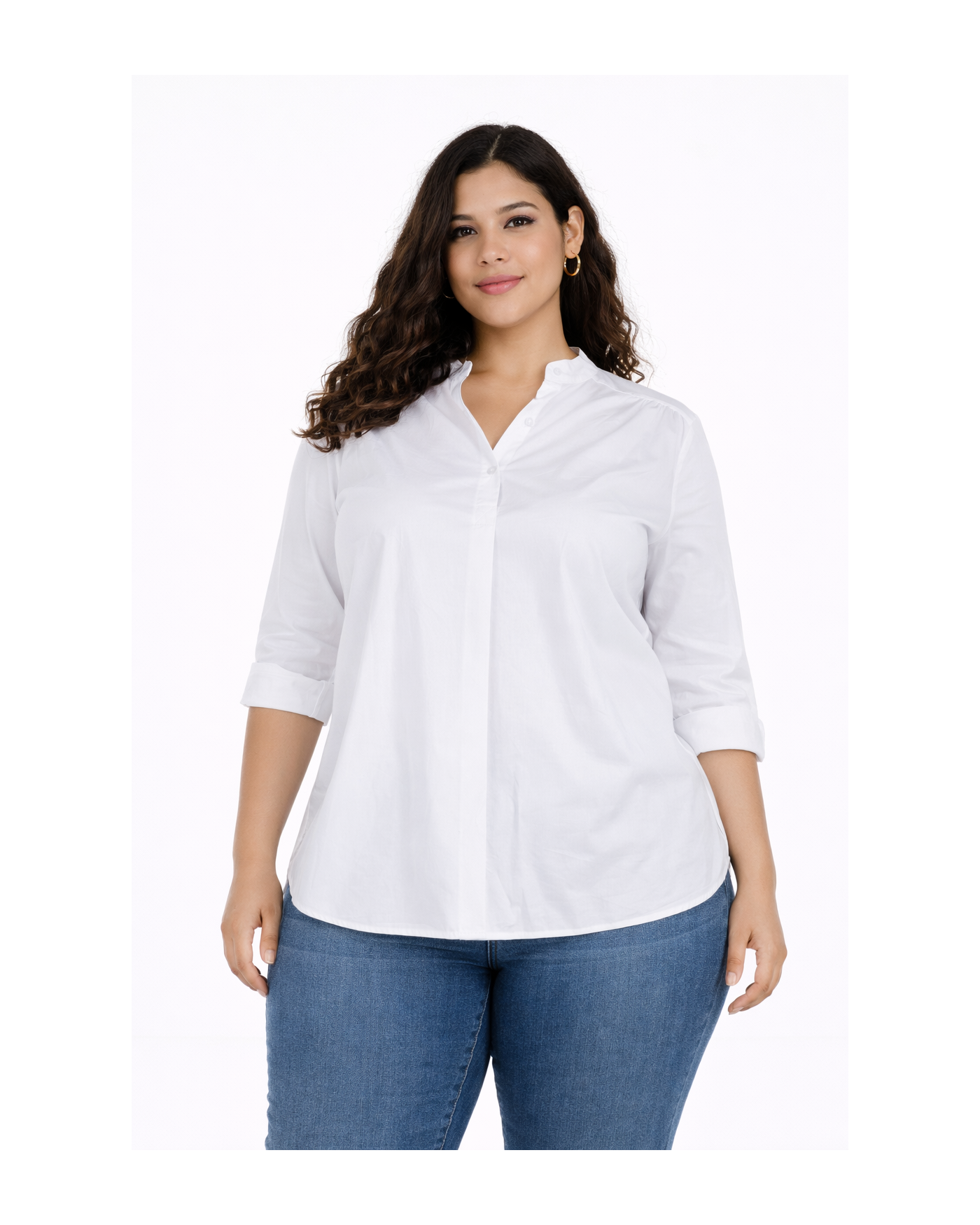 Minimal Chic Πουκαμίσα με Μάο Γιακά