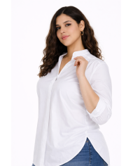 Minimal Chic Πουκαμίσα με Μάο Γιακά