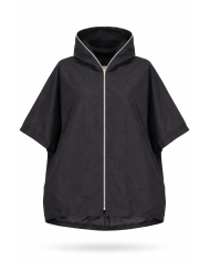 Μαύρο Ελαφρύ Μπουφάν Α Γραμμής με Κουκούλα και Μεταλλικό Φερμουάρ