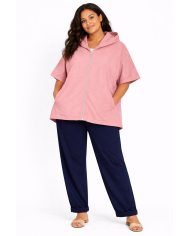 Μαύρο Ελαφρύ Μπουφάν Α Γραμμής με Κουκούλα και Μεταλλικό Φερμουάρ