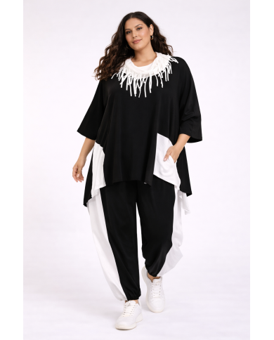 Ασύμμετρη Δίχρωμη Tunic με Αέρινη Κίνηση