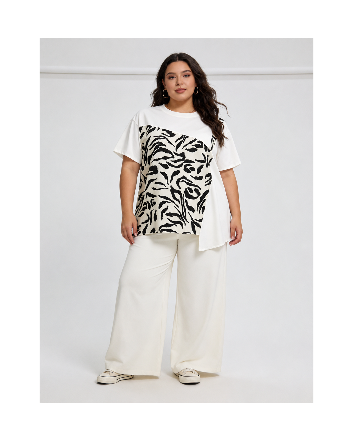 Μπλούζα με Animal Print & Μοντέρνα Ασύμμετρη Γραμμή
