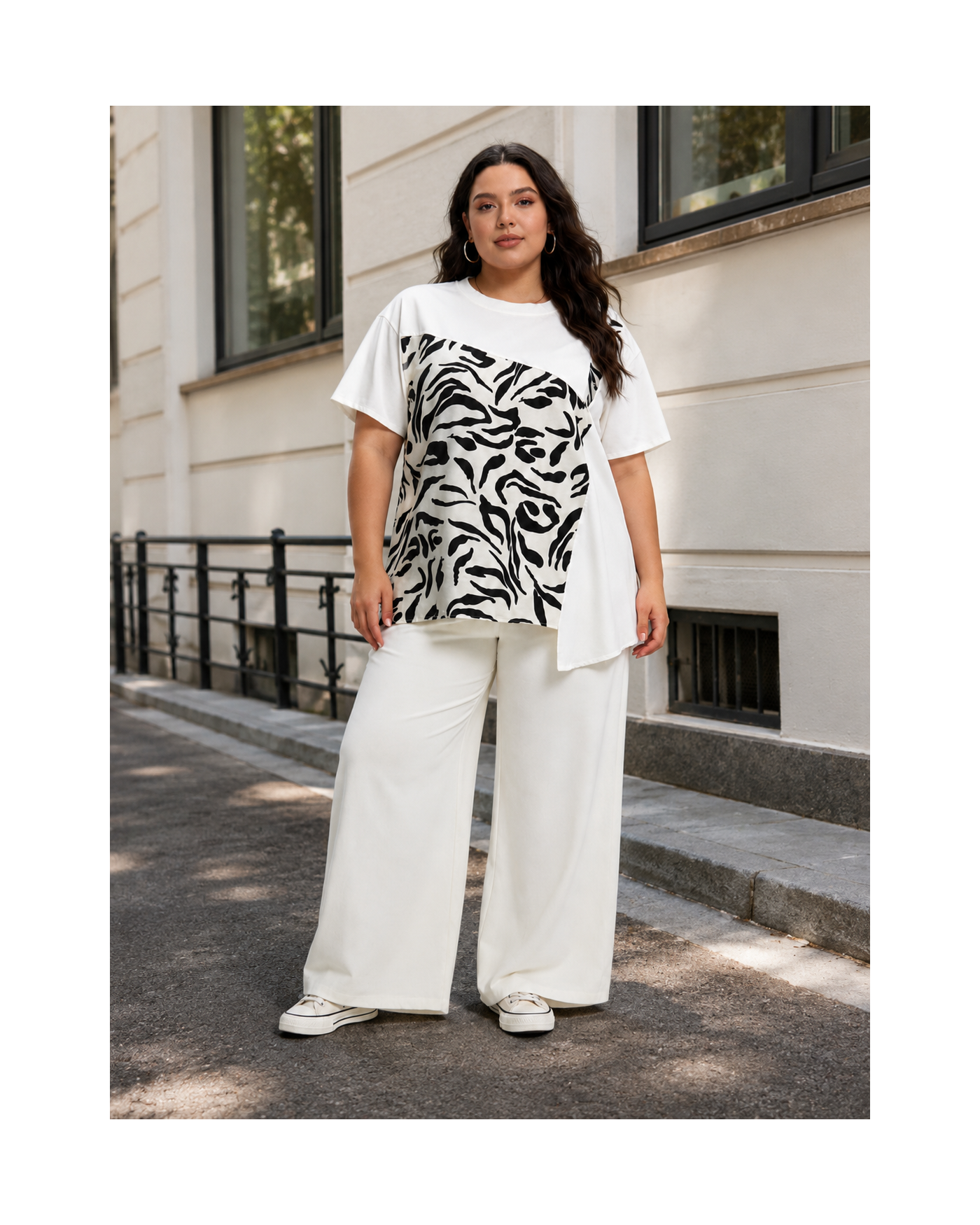 Μπλούζα με Animal Print & Μοντέρνα Ασύμμετρη Γραμμή