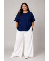 Minimal Boho Μπλούζα με Χαλαρή Κίνηση