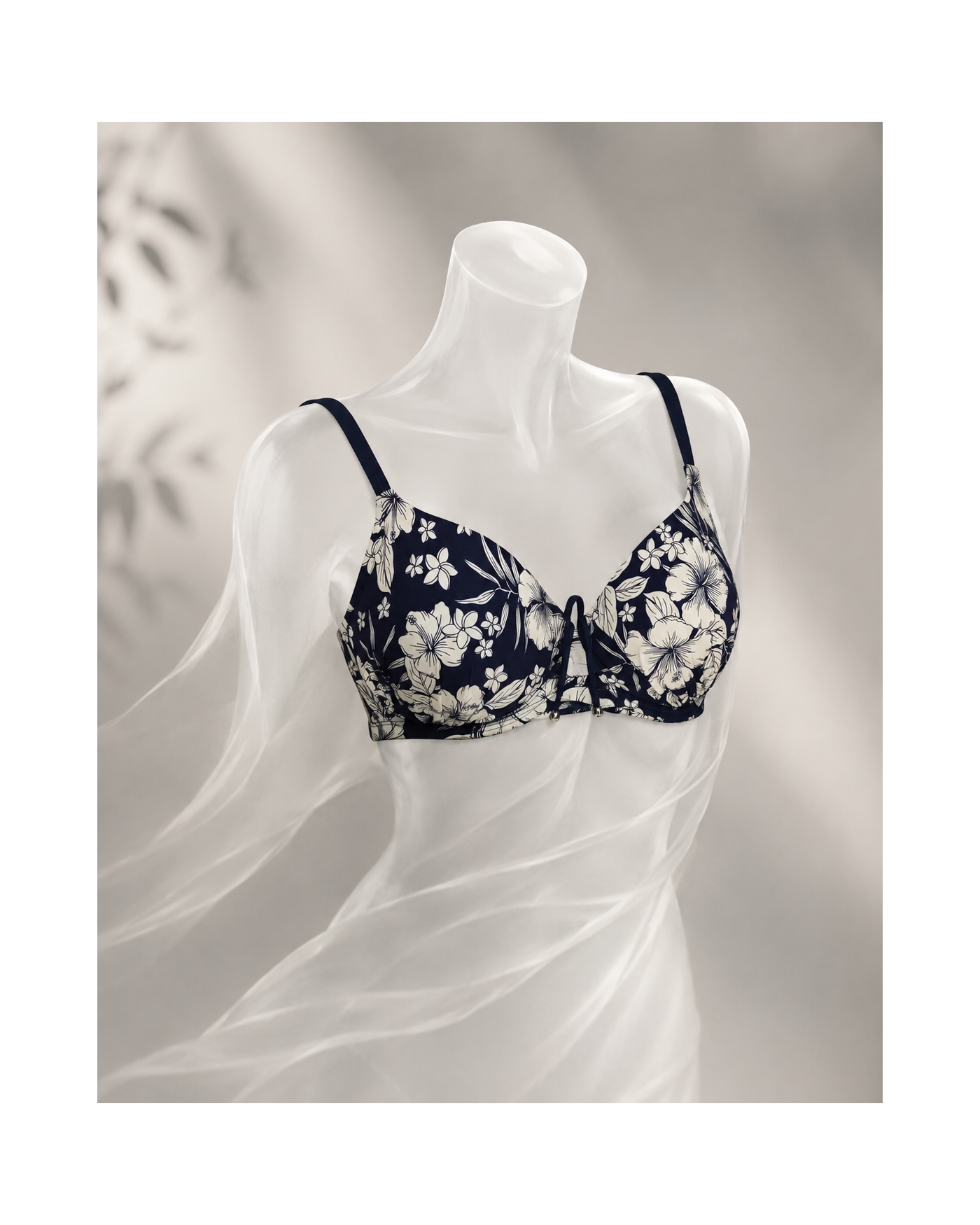 Μαγιό Μπικίνι Top Floral Navy