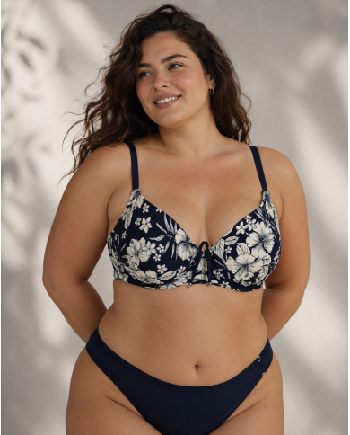 Μαγιό Μπικίνι Top Floral Navy