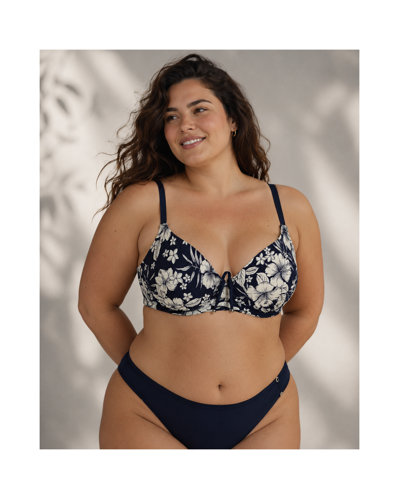 Μαγιό Μπικίνι Top Floral Navy